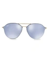 Ray Ban Rb4292 62mm Blaze Double-bridge Round Sunglasses In Blue Silver