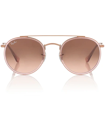 Ray Ban Round Gradient Metal Sunglasses In Bronze-copper