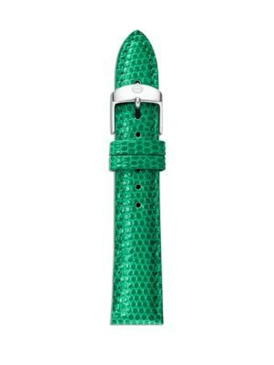 Michele Watches Lizard Watch Strap/18mm In Emerald