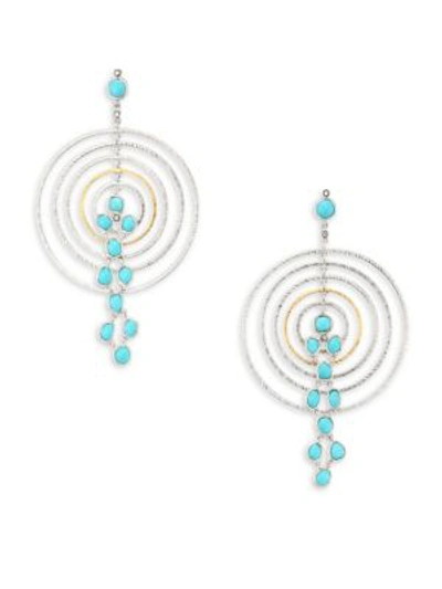 Coomi Silver Spring Turquoise, Diamond & Sterling Silver Drop Earrings In Turquoise Multi