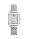 Michele Watches Women's Deco 16 Diamond, Mother-of-pearl & Stainless Steel Bracelet Watch In Silver