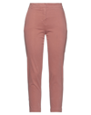 Alessia Santi Woman Pants Antique Rose Size 12 Cotton, Viscose, Elastane In Pink