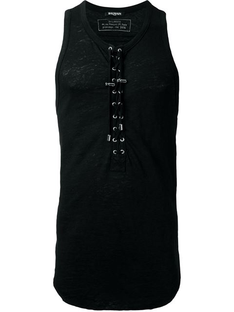 Balmain Lace-up Front Vest | ModeSens