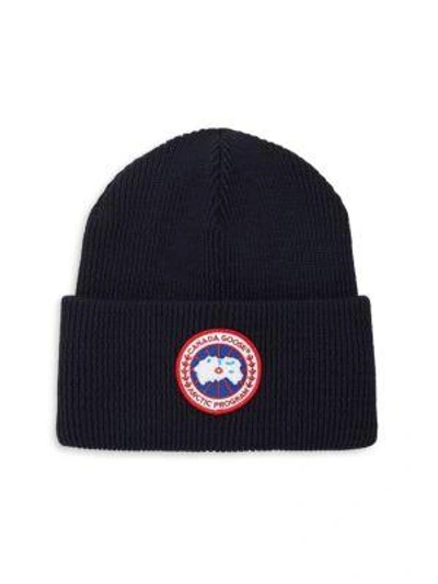 Canada Goose Wool Arctic Disc Ribbed Tuque In Navy