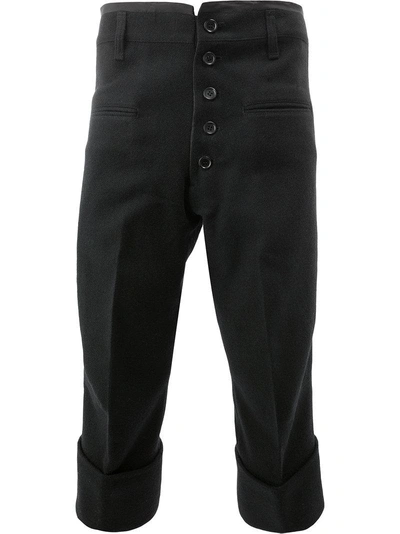 Christopher Nemeth Cuffed Cropped Trousers In Black