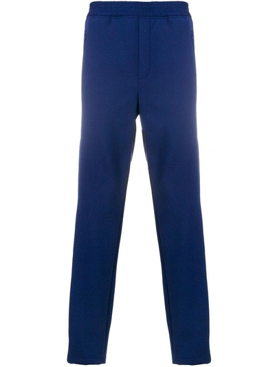 Neil Barrett Striped Piped Track Pants In Blue