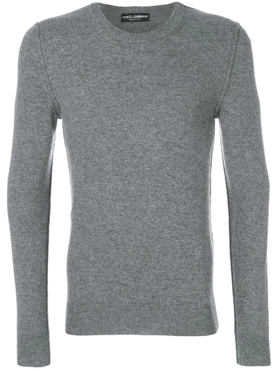 Dolce & Gabbana Round Neck Jumper In Grey