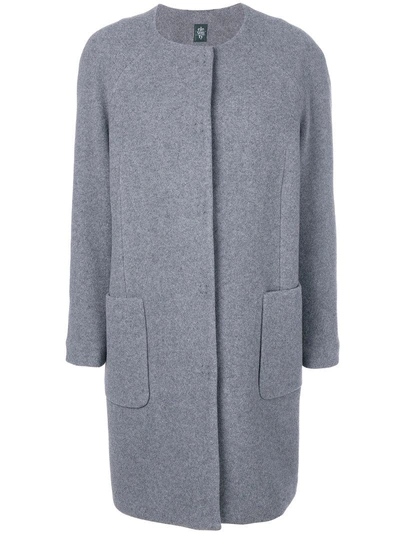 Eleventy Collarless Coat In Grey