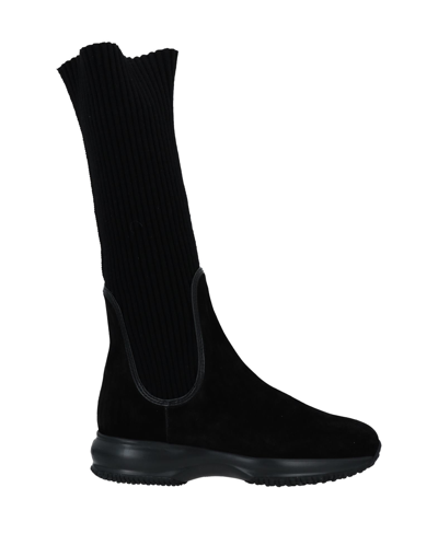 Hogan Knee Boots In Black
