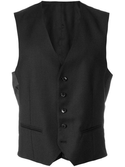 Claudio Tonello Dot Printed Waistcoat In Black