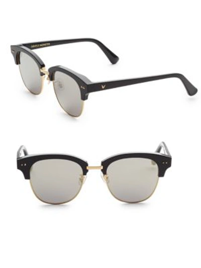 Gentle Monster Second Boss Clubmaster Sunglasses In Silver Black