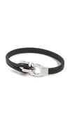 Ferragamo Men's Leather Bracelet With Gancini Clasp In Black