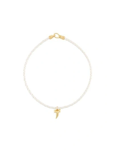 Nialaya Jewelry Shark Tooth Charm Choker Necklace In White