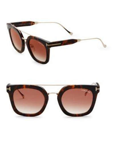 Tom Ford 51mm Square Sunglasses In Havana