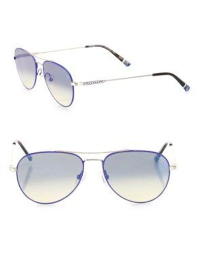 Etnia Barcelona Vintage Brera Sun 56mm Double-bridged Pear Sunglasses In Silver