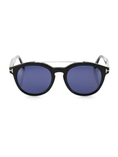 Tom Ford Men's Newman Round Sunglasses, 53mm In Blue