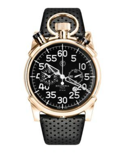 Ct Scuderia Corsa Rose Gold Ip Stainless Steel Watch In Black