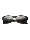 Tom Ford August 58mm Polarized Rectangular Sunglasses In Black
