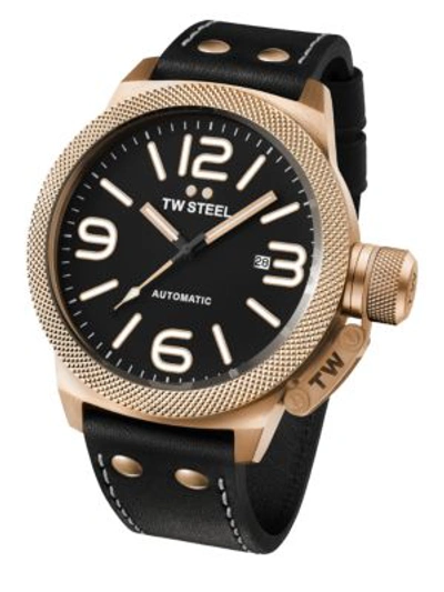 Tw Steel Canteen Automatic Rose-gold Stainless Steel Watch In Black Gold