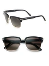 Tom Ford River 57mm Square Sunglasses In Black