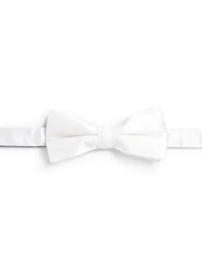Saks Fifth Avenue Collection White Silk Bow Tie In Navy