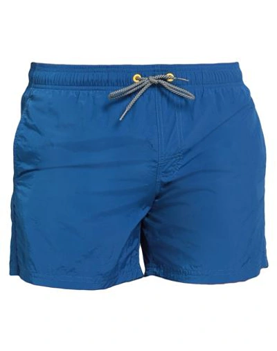 Sundek Drawstring Swim Trunks In Blue