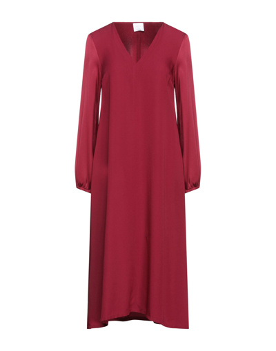 Merci .., Woman Midi Dress Burgundy Size 4 Viscose In Red