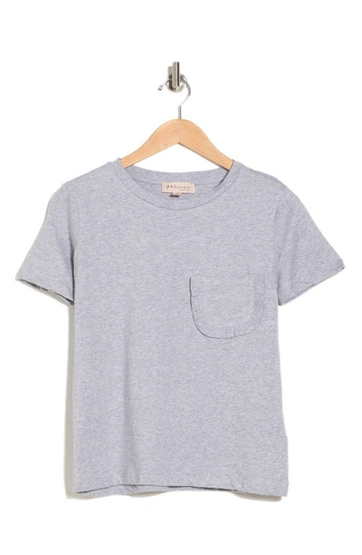 Philosophy Republic Clothing Ruffle Pocket Tee In Heather Grey