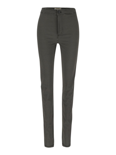 Saint Laurent Checkered Slim Fit Trousers In Black