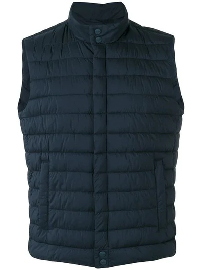 Herno Quilted Gilet In Blue