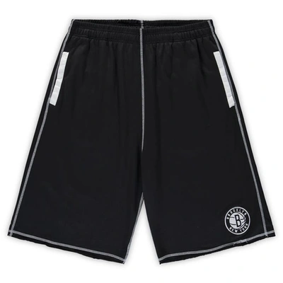 Profile Black/white Brooklyn Nets Big & Tall Contrast Stitch Knit Shorts