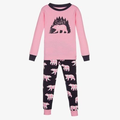 Little Blue House By Hatley Kids'  Girls Pink Bear Pyjamas