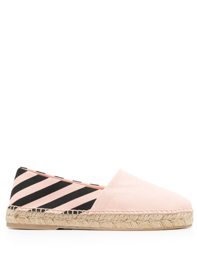 Off-white Espadrilles In Rose-pink Cotton In Pink Black (pink)