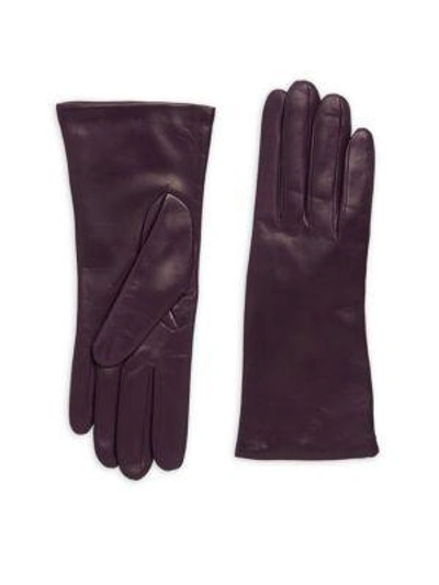 Portolano Women's Smooth Leather Gloves In Dark Currant