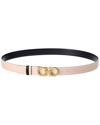 Ferragamo Gancini-buckle Reversible Leather Belt In Pink