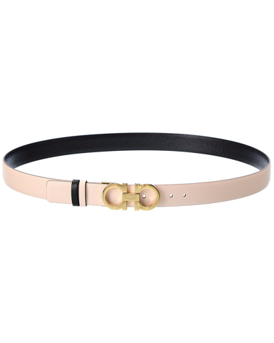 Ferragamo Gancini-buckle Reversible Leather Belt In Nocolor