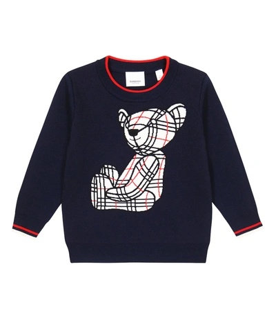 Burberry Kids' Little Boy's & Boy's Thomas Bear Jacquard Wool-blend Sweater In Blue