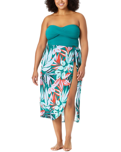 Anne Cole Plus Ring Sarong Skirt In Nocolor