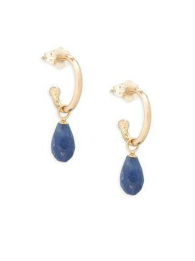 Saks Fifth Avenue Sapphire And 14k Gold Drop Earrings