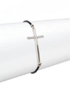 Saks Fifth Avenue Women's Sterling Silver & Leather Cross Bracelet