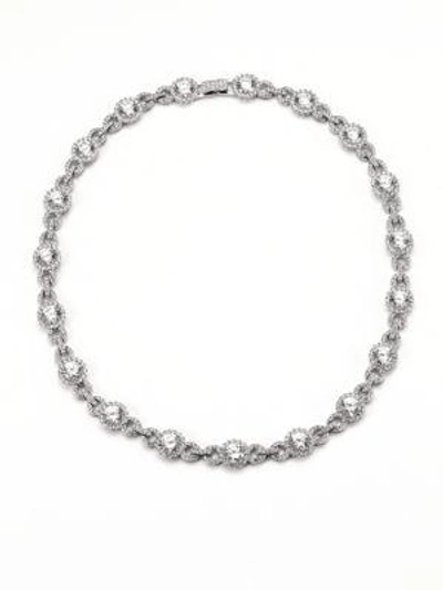 Adriana Orsini Faceted Collar Necklace In Silver