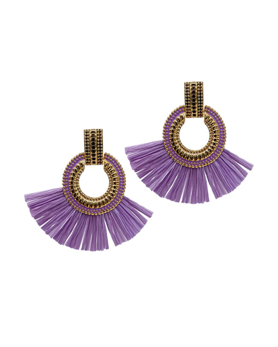 Adornia 14k Plated Mixed Media Earrings In Purple