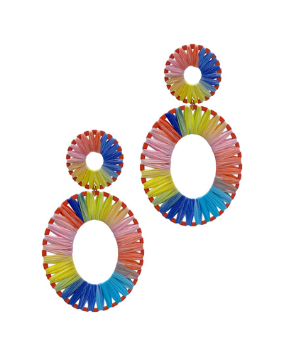 Adornia Oval Colorful Thread Drop Earrings In Multi