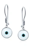 Bling Jewelry Sterling Silver Evil Eye Drop Earrings In White