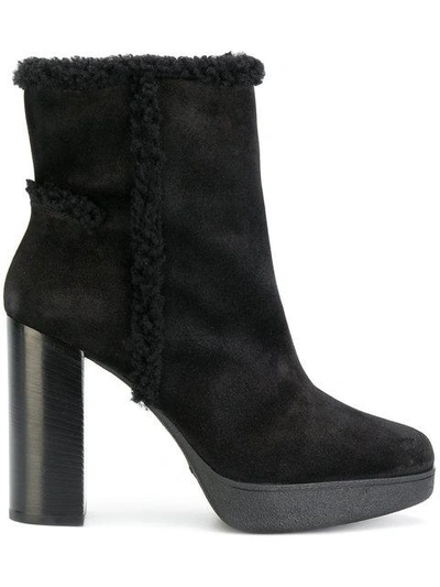 Tod's Faux Shearling-trimmed Ankle Boots