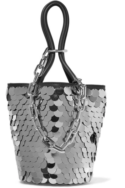 Alexander Wang Opening Ceremony Sequins Roxy Mini Bucket Bag In Black 001