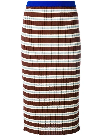 Marni Striped Ribbed Mid Skirt