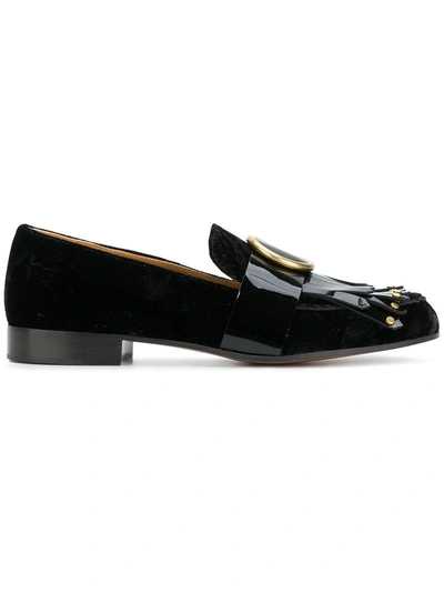 Chloé Olly Fringed Loafers In Black