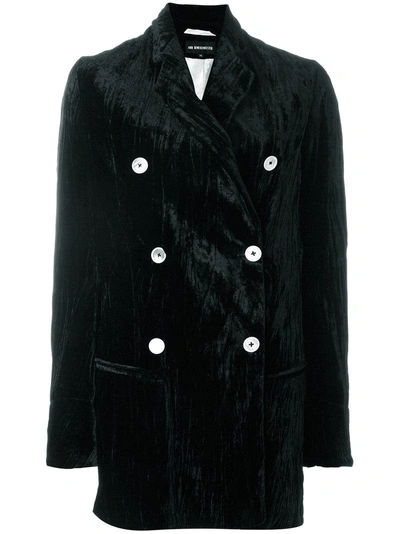 Ann Demeulemeester Tailored Double Breasted Coat In Black