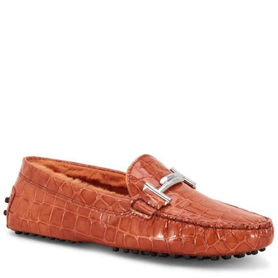 Tod's Effect Leather In Orange